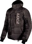 15107.2001x Fxr Squadron Mens Warm Snowmobile Jacket Coat-dark Charcoal Plaid-medium Large