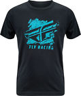 352-1110ym Fly Casual Racing Youth Boys Crayon Tee Shirt Black Md