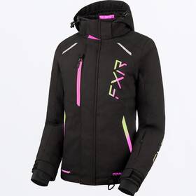 230227-1072-08 509 Womens Pulse Snowmobile Jacket Black/kiwi-e Pink Fade - 8
