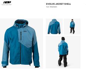 509 843614174190 Mens Evolve Jacket - Uninsulated Snowmobile Shell Sharkskin Blue-xl