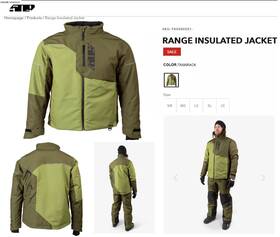 F03000501-140-301 509 Mens Range Insulated Snowmobile Jacket Tamarack Olive/black- Lg