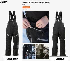 F03002500-160-001 509 Womens Range Insulated/waterproof Snowmobile Trail Bib Black- 2xl