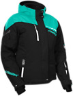 71-190 Castle Racing Womens Powder Snowmobile Snow Jacket Black Mint Sz