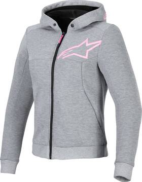 4210225-9197-2xl Alpinestars Stella Chrome V2 Sport Hoodie Heather Gray Fluo Pink