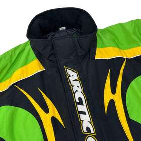 1046914 Arctic Cat Vintage Team Firecat Lightening Heavy Snowmobile Jacket Neon Small