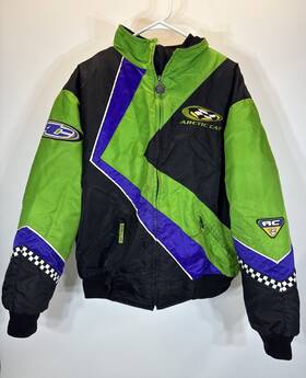 Arctic Cat 4201-164l Vintage Team Snowmobile Jacket 3-in-1 Mens Large Full Zip With Liner