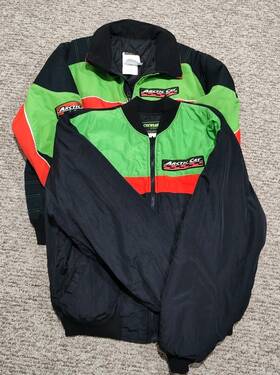 4221-366 Arctic Cat Team Snowmobile Jacket Mens Xl Vintage 3-in-1 Full Zip Bomber Racing