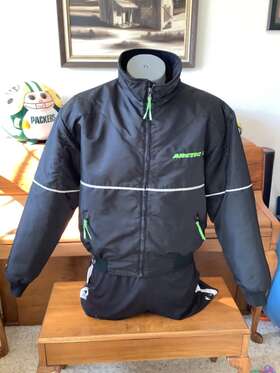 4941-466 Arctic Cat Vintage 90s Snowmobile Coat With Zip-in Liner Ski Jacket Size Xl
