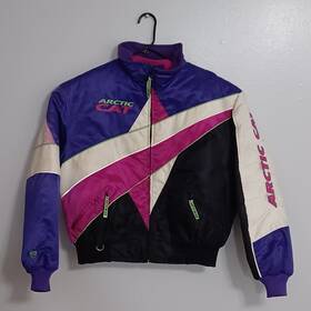 4961-106 Arctic Cat Vintage Thinsulate Snowmobile Ski Colorblock Nylon Sz Xl Read