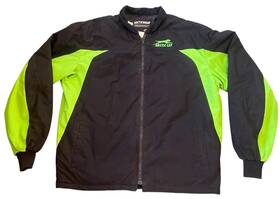 5221-155 Arctic Cat Vintage Snowmobile Racing Jacket Mens Size L Arcticwear Black Green
