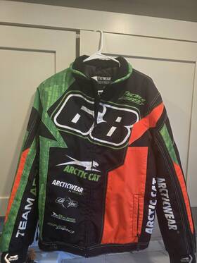 Arctic Cat 5271-041 Tucker Hibbert #68 Womens Jacket Size Small Orange Green Black