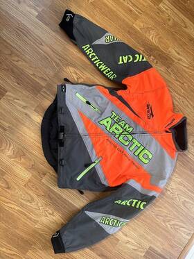 5281-206 Arctic Cat Jacket Mens M Medium On Track Snowmobile Racing Coat Orange Shell