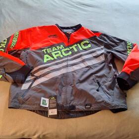 5281-229 Arctic Cat Jacket Mens 3xl On Track Snowmobile Racing Coat Orange Shell