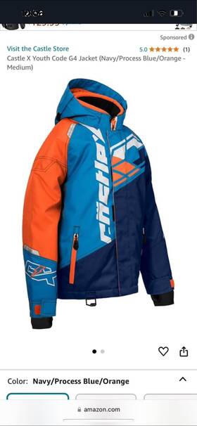 Castle X 008061232408 Youth Code G4 Snowmobile Jacket Winter Coat Snow Kids Boys Girls