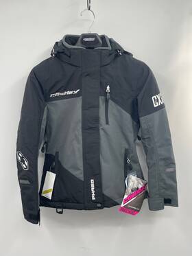 Castle X 008061233924 Phase G4 Snowmobile Jacket Womens Xs Black Charcoal Full Zip Hooded Nwt