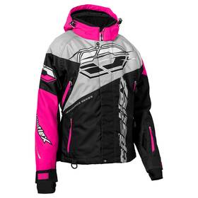 713584 Castle X Womens Code G3 Snowmobile Jacket Silver/black/pink Glo - Medium