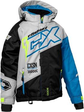 72-8324 Castle X Youth Code G5 Snow Jacket Silver/black/process Blue - Medium
