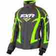 Coat-12-14-16-18 15200.701xx Fxr Team Jacket Womens Charcoal Lime Warm Winter Snowmobile
