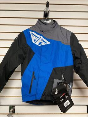 470-4116yxs Fly Racing 191361259524 Snx Snowmobile Jacket Blue Youth Xs Extra Small