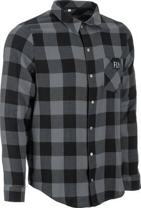 354-6390s Fly Racing Tek Black Grey Flannel Size Small
