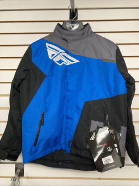470-4116ym Fly Racing Youth Snx Pro Jacket Black/grey/blue Med Snowmobiling