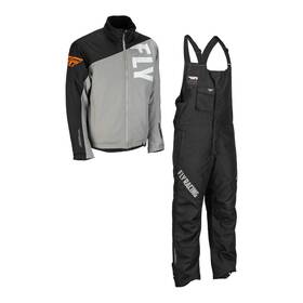 470-4123s Fly Racing Aurora Snow Jacket/bib Combo - Grey/black/orange Small