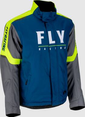 470-4145s Fly Racing Outpost Jacket Blue/hi-vis Small Snowmobile Warmth And Windrproof