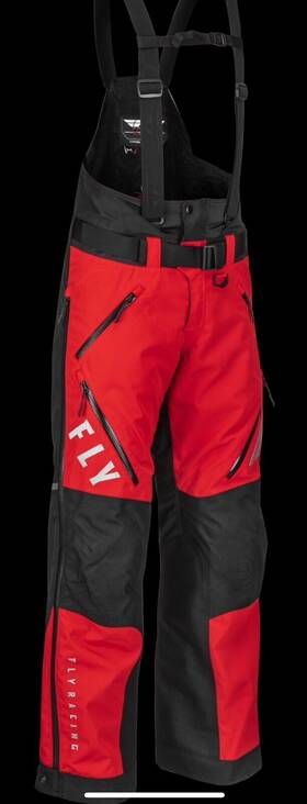470-42702x Fly Racing Snx Pro Pants Black Red Xl Snow Bib Waterproof