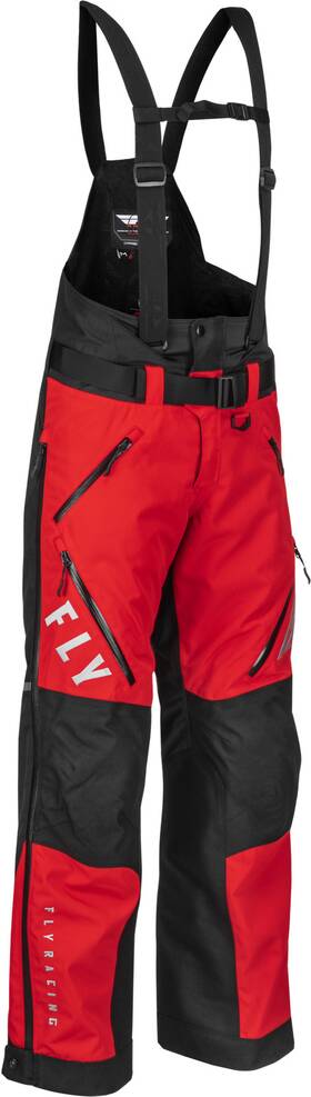 470-4274l Fly Racing Carbon Bib - Red/black Large Snowmobile For Warmth And Mobility