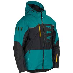 470-5203 Fly Racing Carbon Snowmobile Jacket Shell - Black / Teal Orange