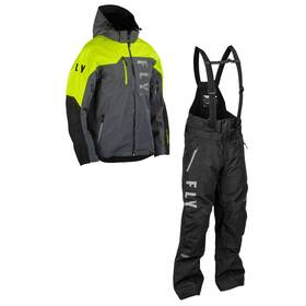 470-5204l-470-6200l Fly Racing Carbon Snowmobile Jacket And Bib Combo - Black/grey/hi-vis Large