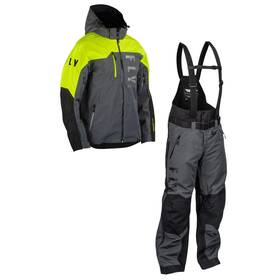 470-5204m-470-6202m Fly Racing Carbon Snowmobile Jacket And Bib Combo - Black/grey/hi-vis Medium