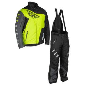 470-5403s Fly Racing Snx Pro Snow Jacket/bib Combo - Hi-vis/black/grey Small
