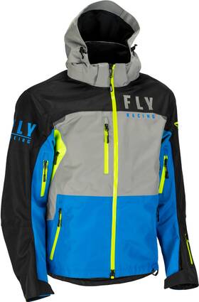 Fly Racing R470-4135 Carbon Snowmobile Jacket Snow Blue Hi-vis Size Large