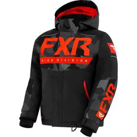Fxr 210402-1006-02 Racing Helium Kids Snowmobile Jacket - Black / Char Camo Nuke Size 2