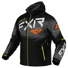 220026-1030-10 Fxr Mens Boost Fx Jacket Black/charcoal/orange/hi-vis - Medium