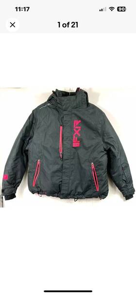 220202-1190-16 Fxr Womens Fresh Jacket Black Linen/fuchsia - 18 . Great Condition