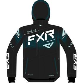 220224-1048-04 Fxr Womens Boost Fx Snowmobile Jacket Thermal Insulated Black/ocean/seafoam