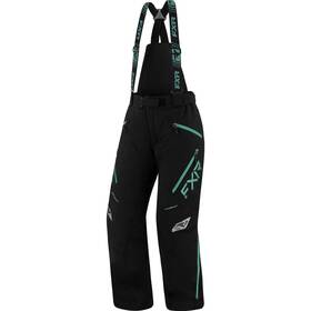 Fxr 220325-1052-02 Womens Edge Snowmobile Pants Thermal Flex Insulated Black/mint Snow Bibs