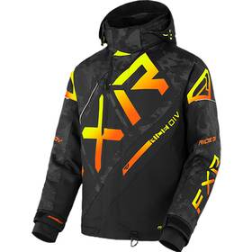 230021-1226-10 Fxr Mens Cx Snowmobile Jacket Warm Thermal Flex Insulated Black Camo/inferno