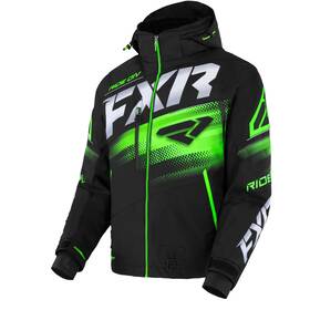 230026-1070-07 Fxr Mens Boost Fx 2-in-1 Snowmobile Jacket F.a.s.t. 3.0 Hydrx Pro Black/lime