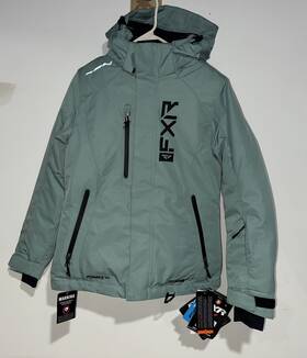 Fxr 230202-7010-xx New With Tags Womens Fresh Snowmobile Winter Jacket Coat Sage /black Size 4