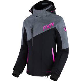 230242-1007-04 Fxr Womens Edge Snowmobile Jacket Winter Black/mid Grey Heather/raspberry Fade