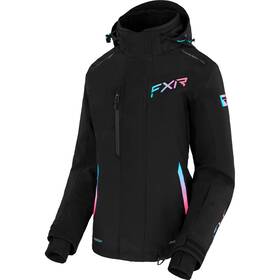 230242-1053-14 Fxr Womens Edge Snowmobile Jacket Vented Waterproof Black/sky Blue-e Pink Fade