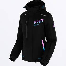 230246-1028-06 Fxr Womens Renegade Fx Snowmobile Jacket - Black/sky Blue-e Pink Fade Size 6