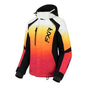 230249-1035-10 Fxr Womens Maverick Snowmobile Jacket Thermal Dry Flex Hydrx Pro Black/sunrise