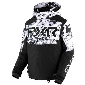230402-1002-02 Fxr Childs Helium Snowmobile Jacket Warm Thermal Flex Insulated Black/white Camo