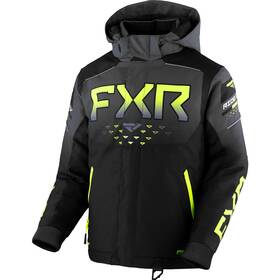 230402-1065 Fxr Snowmobile Child And Youth Helium Insulated Jacket - Black/char Fade/hivis