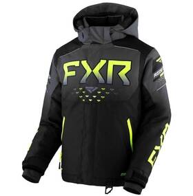 230403-1065-12 Fxr Open Box Youth Helium Snowmobile Jacket Black/char Fade/hivis Size 12