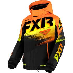 230406-1031-02 Fxr Youth Child Boost Snowmobile Jacket Hydrx Ykk Black/orange-hi-vis Fade